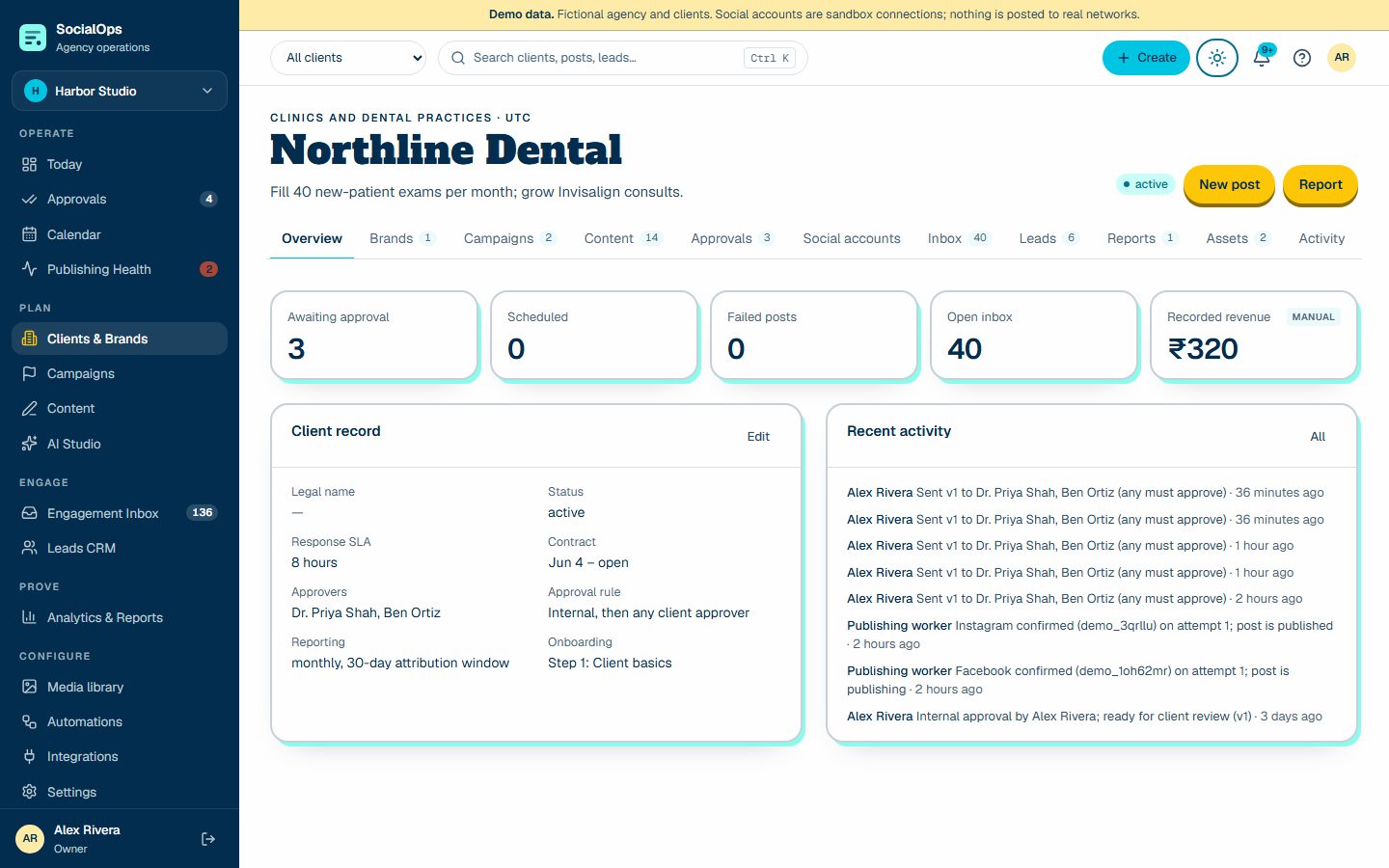 Clients and brand memory screen